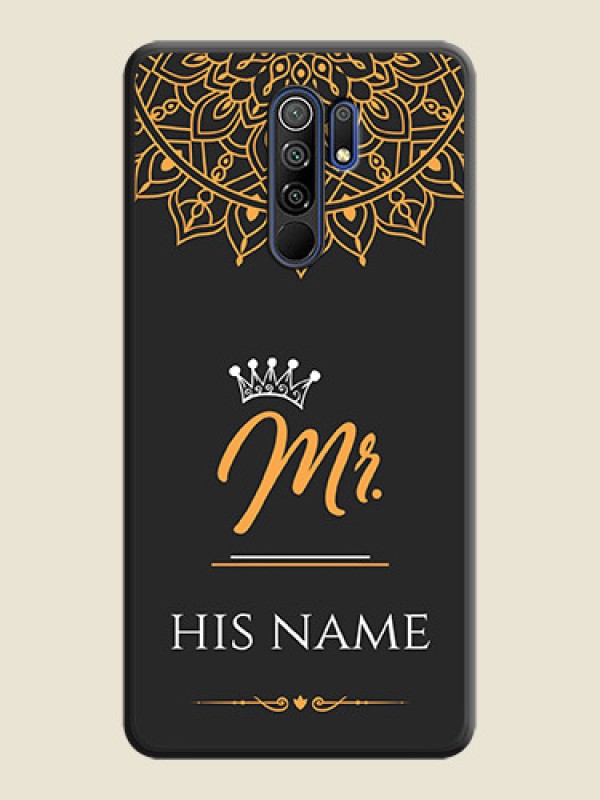 Custom Mr Name with Floral Design  on Personalised Space Black Soft Matte Cases - Poco M2 Reloaded - alternate view