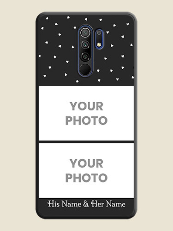 Custom Miniature Love Symbols with Name on Space Black Custom Soft Matte Back Cover - Poco M2 - alternate view