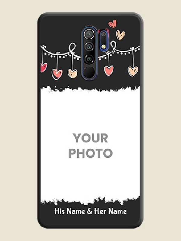 Custom Pink Love Hangings with Name on Space Black Custom Soft Matte Phone Cases - Poco M2 - alternate view