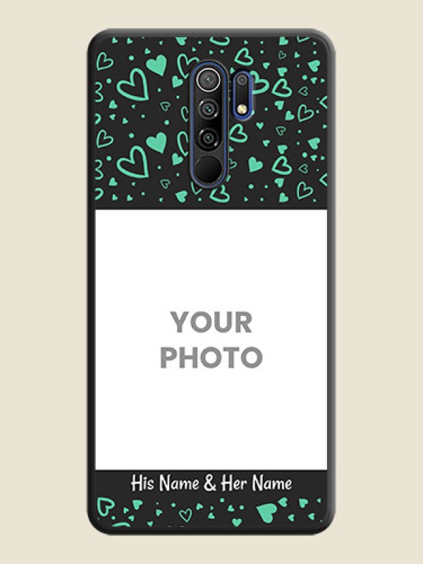 Custom Sea Green Indefinite Love Pattern on Photo on Space Black Soft Matte Mobile Cover - Poco M2 - alternate view