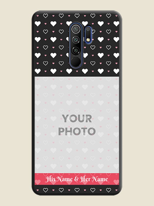 Custom White Color Love Symbols with Text Design on Photo on Space Black Soft Matte Phone Cover - Poco M2 - alternate view