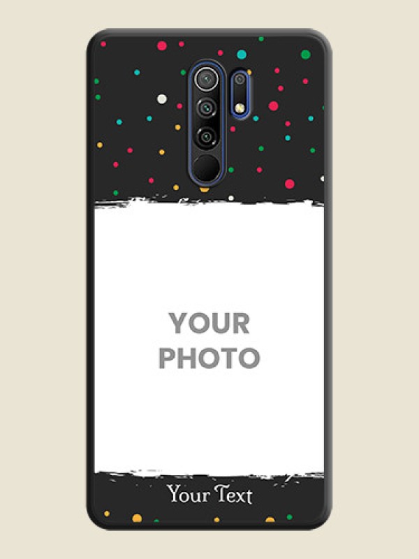 Custom Multicolor Dotted Pattern with Text on Space Black Custom Soft Matte Phone Back Cover - Poco M2 - alternate view