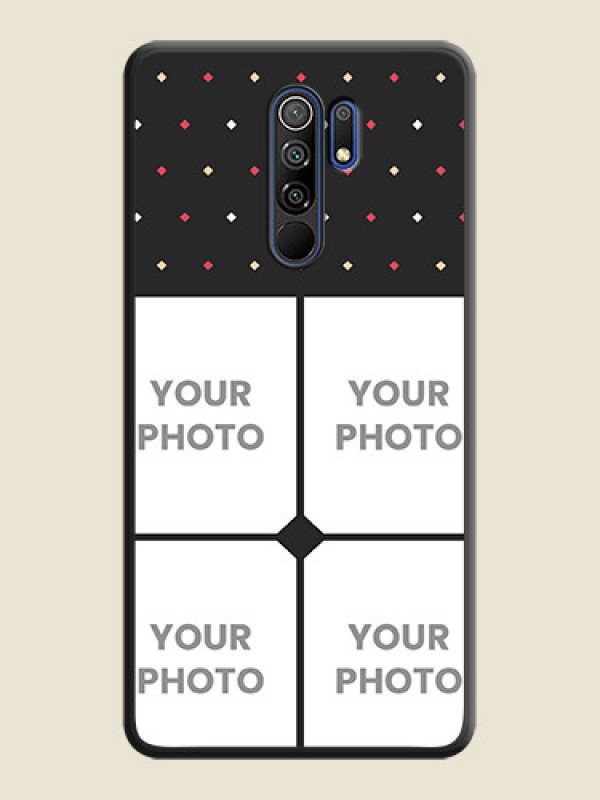 Custom Multicolor Dotted Pattern with 4 Image Holder on Space Black Custom Soft Matte Phone Cases - Poco M2 - alternate view