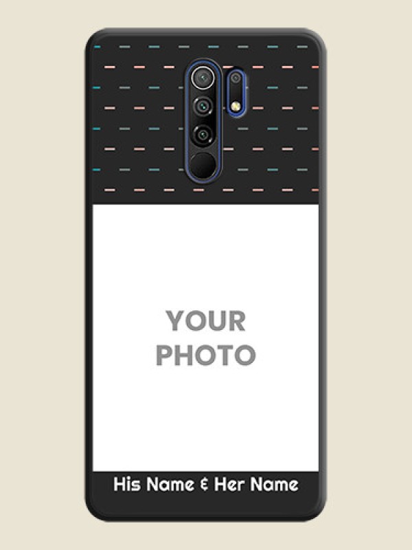 Custom Line Pattern Design with Text on Space Black Custom Soft Matte Phone Back Cover - Poco M2 - alternate view