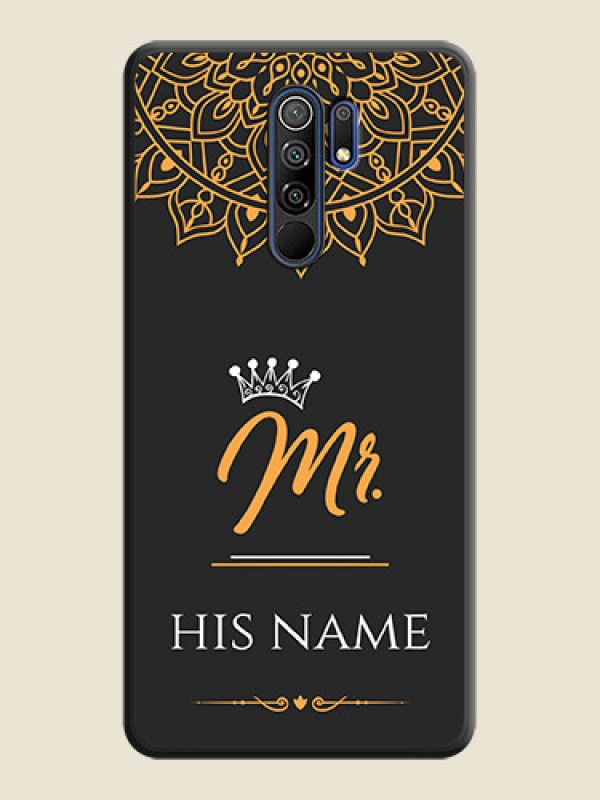 Custom Mr Name with Floral Design  on Personalised Space Black Soft Matte Cases - Poco M2 - alternate view
