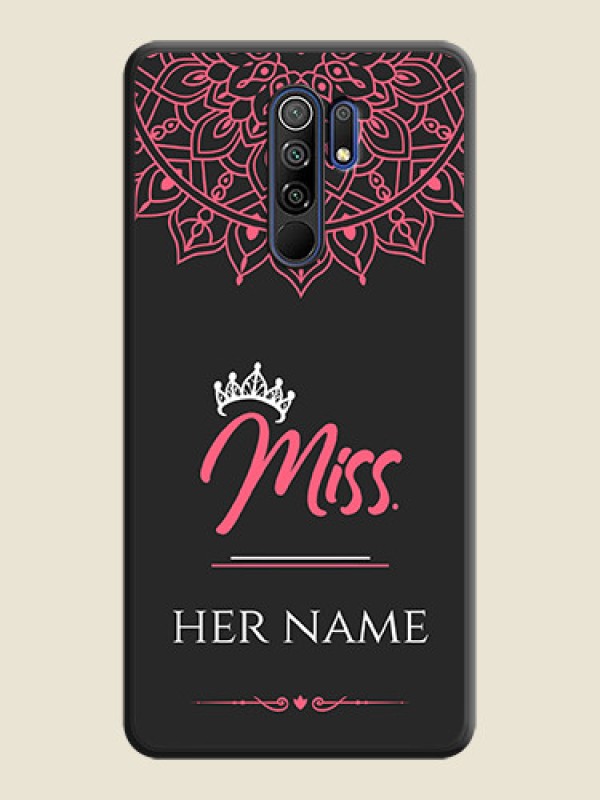 Custom Mrs Name with Floral Design on Space Black Personalized Soft Matte Phone Covers - Poco M2 - alternate view