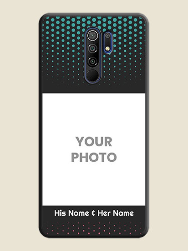 Custom Faded Dots with Grunge Photo Frame and Text on Space Black Custom Soft Matte Phone Cases - Poco M2 - alternate view