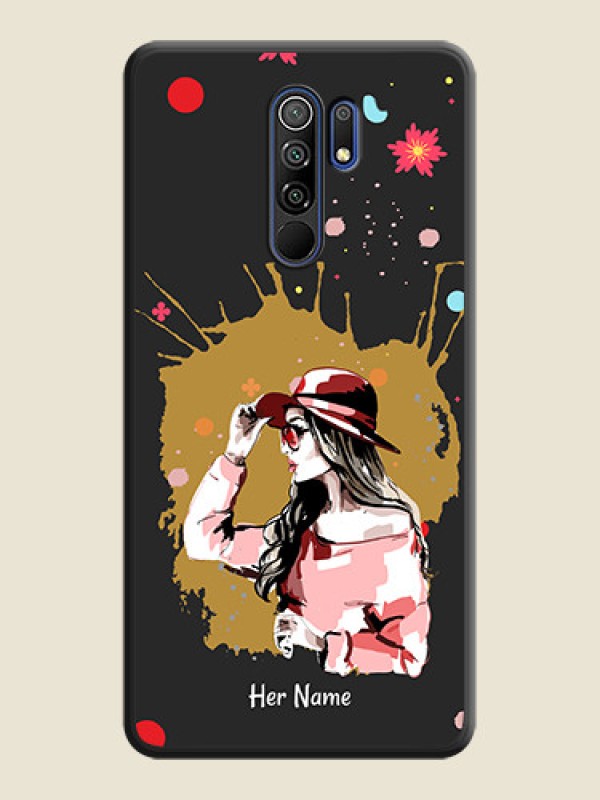 Custom Mordern Lady With Color Splash Background With Custom Text On Space Black Personalized Soft Matte Phone Covers -Poco M2 - alternate view