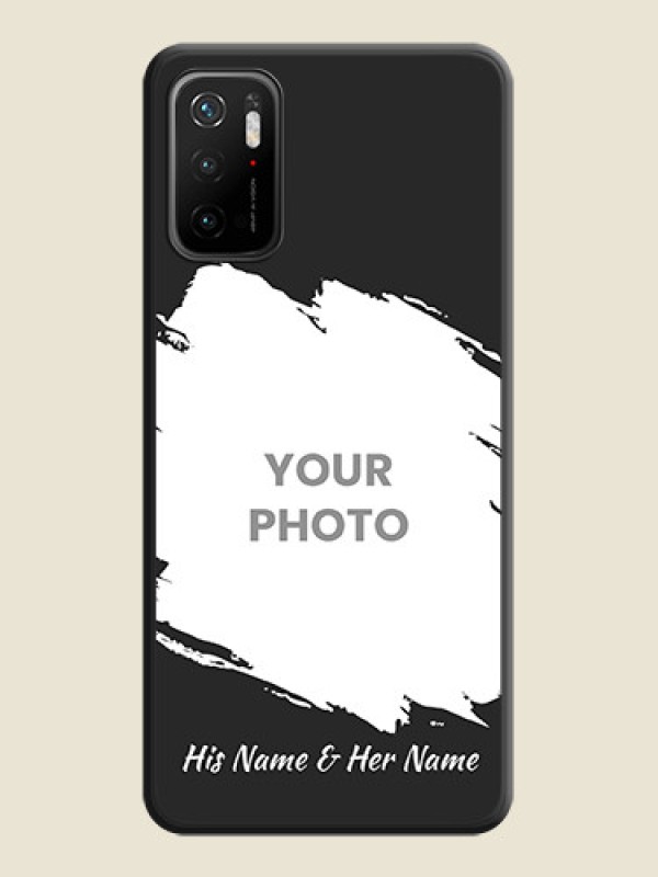 Custom Grunge Brush Strokes on Photo on Space Black Soft Matte Back Cover - Poco M3 Pro - alternate view