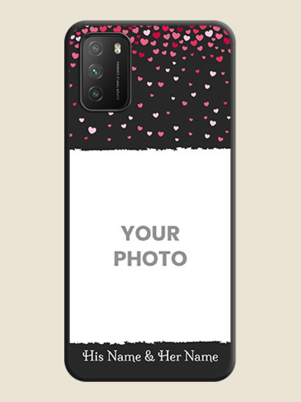 Custom Fall in Love with Your Partner  on Photo on Space Black Soft Matte Phone Cover - Poco M3 - alternate view