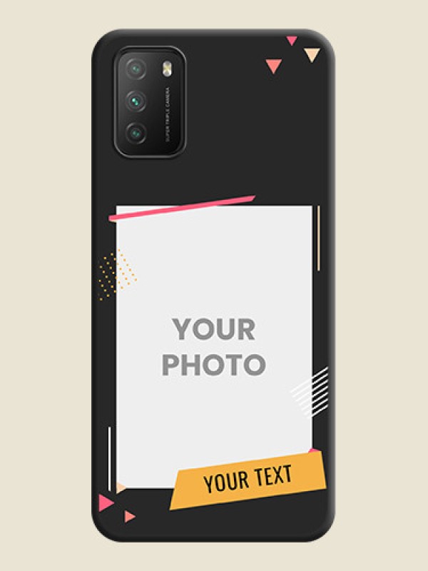 Custom Photo Frame with Triangle Small Dots on Photo on Space Black Soft Matte Back Cover - Poco M3 - alternate view