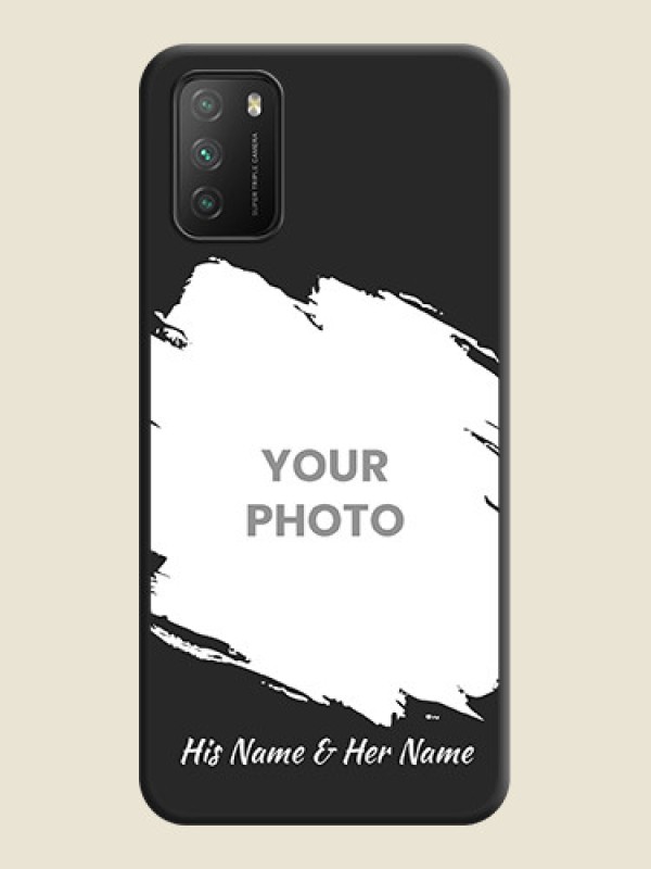 Custom Grunge Brush Strokes on Photo on Space Black Soft Matte Back Cover - Poco M3 - alternate view