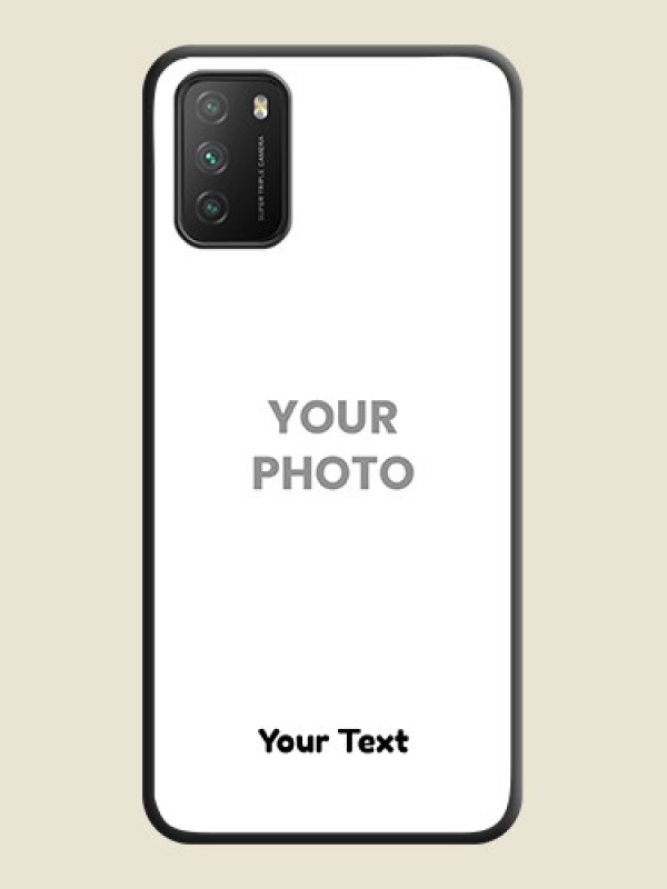 Custom Full Single Pic Upload With Text On Space Black Personalized Soft Matte Phone Covers -Poco M3 - alternate view