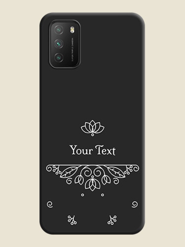 Custom Lotus Garden Custom Text On Space Black Personalized Soft Matte Phone Covers -Poco M3 - alternate view