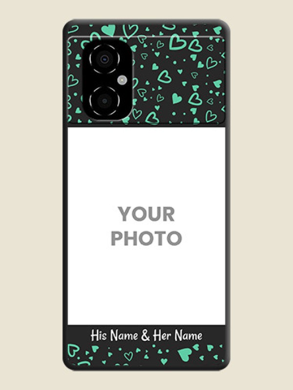 Custom Sea Green Indefinite Love Pattern on Photo on Space Black Soft Matte Mobile Cover - Poco M4 5G - alternate view