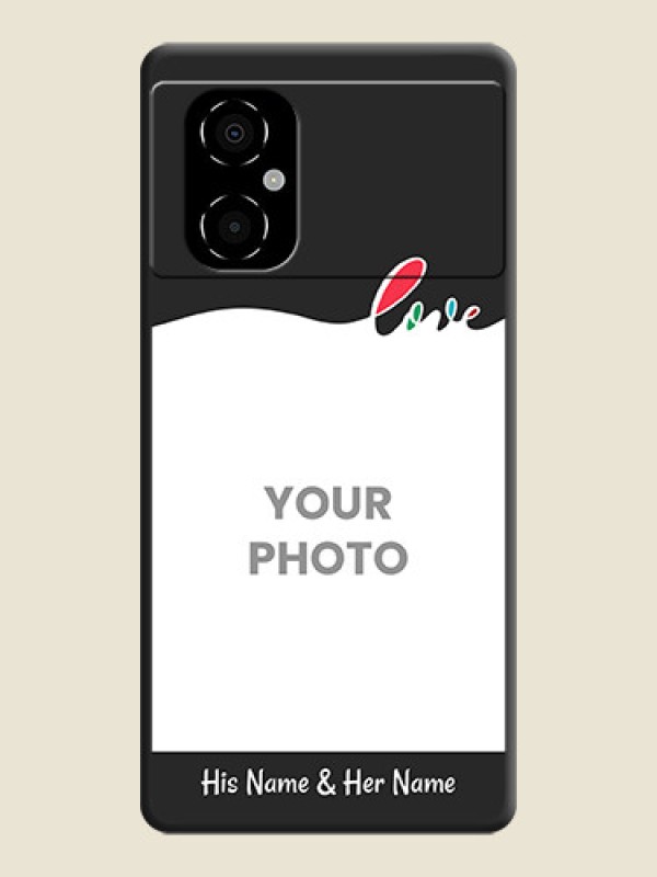 Custom Fall in Love Pattern with Picture on Photo on Space Black Soft Matte Mobile Case - Poco M4 5G - alternate view