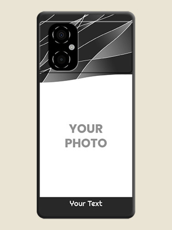 Custom Mixed Wave Lines on Photo on Space Black Soft Matte Mobile Cover - Poco M4 5G - alternate view
