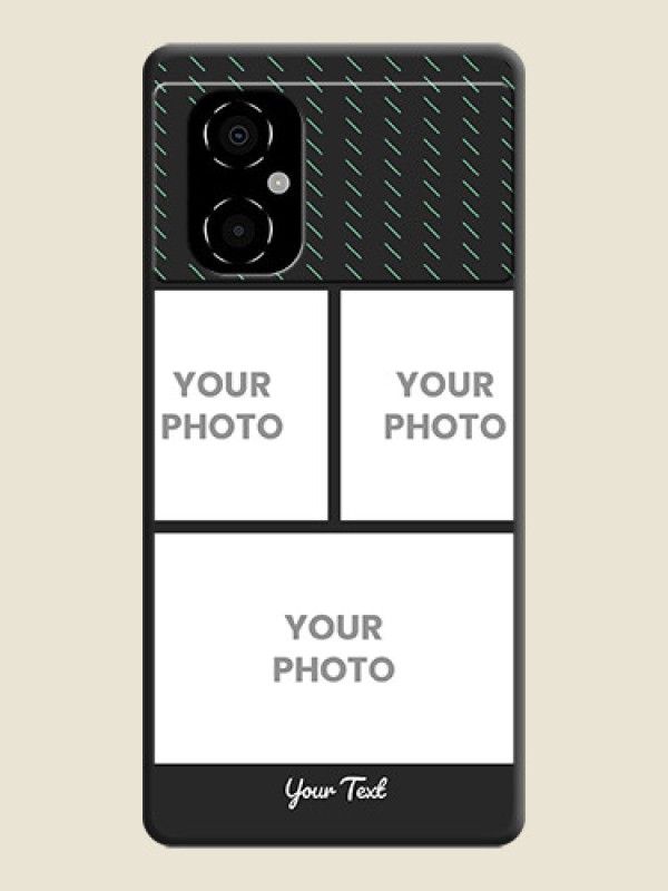 Custom Cross Dotted Pattern with 2 Image Holder  on Personalised Space Black Soft Matte Cases - Poco M4 5G - alternate view