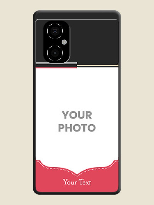 Custom Classic Plain Design with Name on Photo on Space Black Soft Matte Phone Cover - Poco M4 5G - alternate view