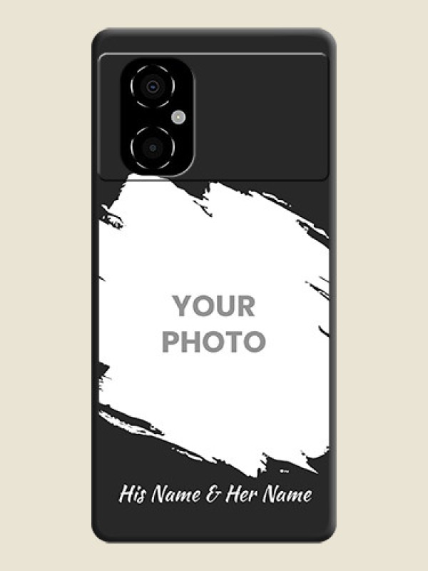 Custom Grunge Brush Strokes on Photo on Space Black Soft Matte Back Cover - Poco M4 5G - alternate view
