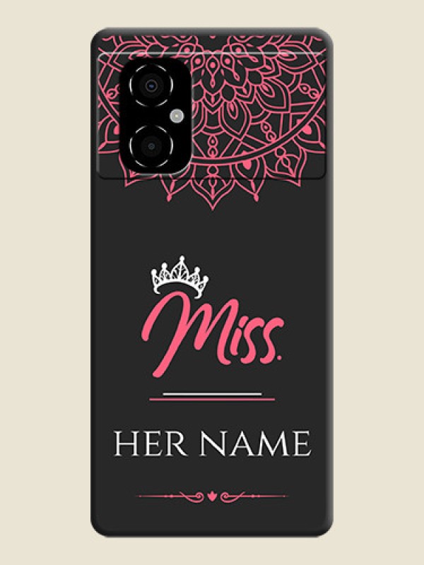 Custom Mrs Name with Floral Design on Space Black Personalized Soft Matte Phone Covers - Poco M4 5G - alternate view