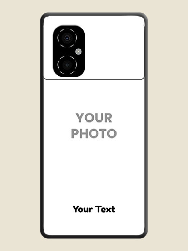 Custom Full Single Pic Upload With Text On Space Black Personalized Soft Matte Phone Covers -Poco M4 5G - alternate view