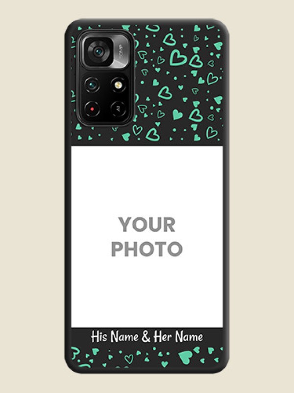 Custom Sea Green Indefinite Love Pattern on Photo on Space Black Soft Matte Mobile Cover - Poco M4 Pro 5G - alternate view