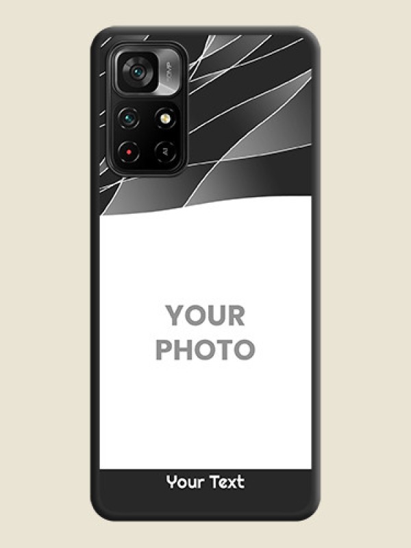 Custom Mixed Wave Lines on Photo on Space Black Soft Matte Mobile Cover - Poco M4 Pro 5G - alternate view