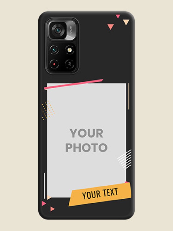 Custom Photo Frame with Triangle Small Dots on Photo on Space Black Soft Matte Back Cover - Poco M4 Pro 5G - alternate view