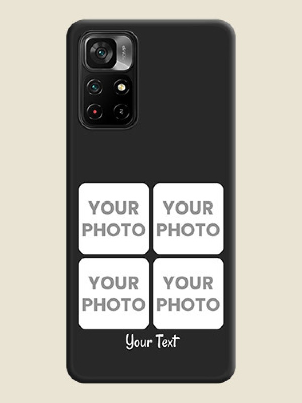 Custom Floral Art with 6 Image Holder on Photo on Space Black Soft Matte Mobile Case - Poco M4 Pro 5G - alternate view
