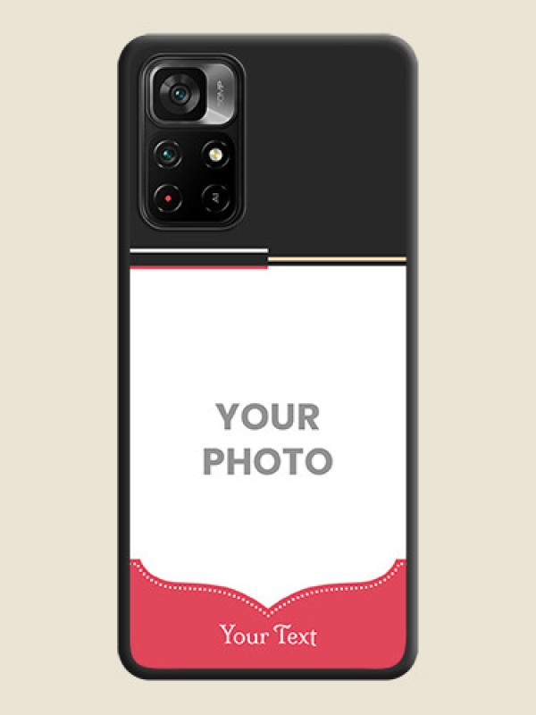 Custom Classic Plain Design with Name on Photo on Space Black Soft Matte Phone Cover - Poco M4 Pro 5G - alternate view