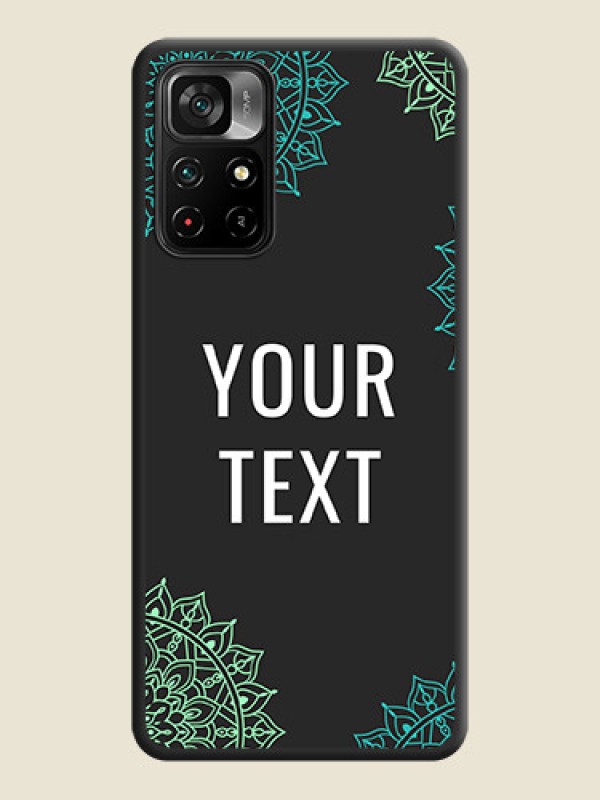 Custom Your Name with Floral Design on Space Black Custom Soft Matte Back Cover - Poco M4 Pro 5G - alternate view