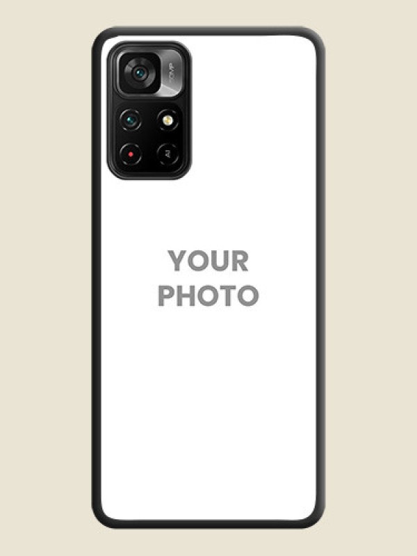 Custom Full Single Pic Upload On Space Black Personalized Soft Matte Phone Covers -Poco M4 Pro 5G - alternate view
