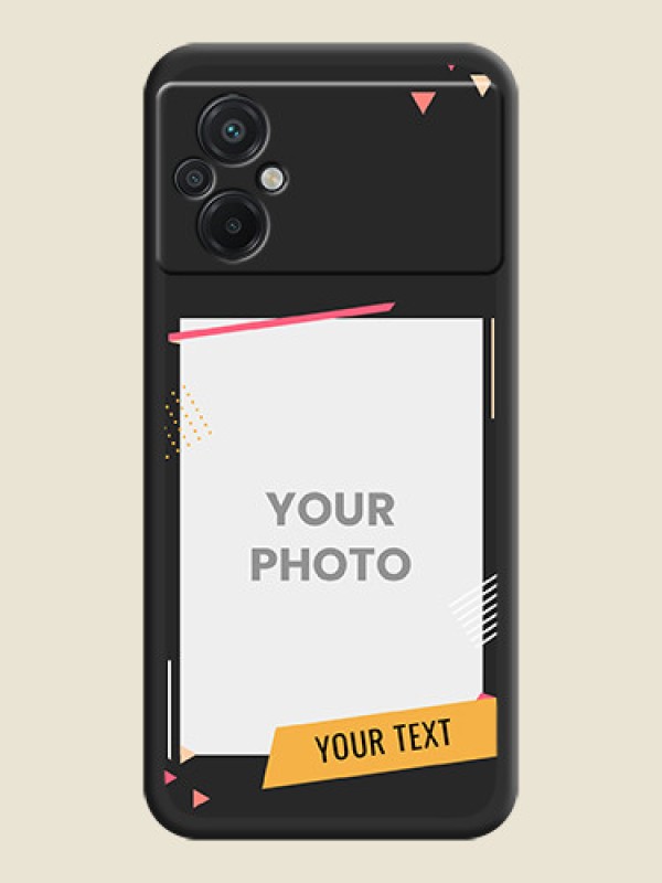 Custom Photo Frame with Triangle Small Dots on Photo on Space Black Soft Matte Back Cover - Poco M5 - alternate view