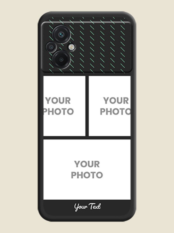 Custom Cross Dotted Pattern with 2 Image Holder  on Personalised Space Black Soft Matte Cases - Poco M5 - alternate view