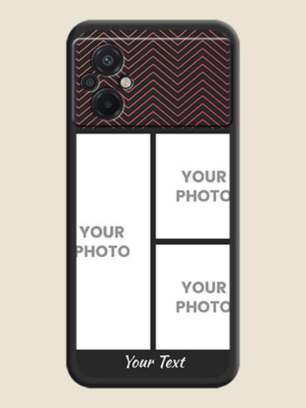 Custom Wave Pattern with 3 Image Holder on Space Black Custom Soft Matte Back Cover - Poco M5 - alternate view