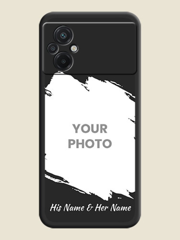 Custom Grunge Brush Strokes on Photo on Space Black Soft Matte Back Cover - Poco M5 - alternate view