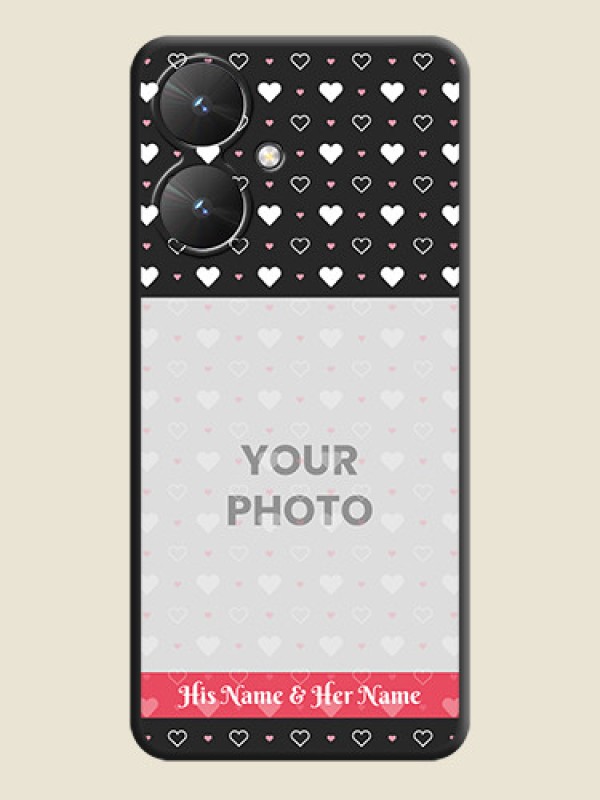 Custom White Color Love Symbols with Text Design on Photo On Space Black Custom Soft Matte Mobile Back Cover - Poco M6 5G - alternate view