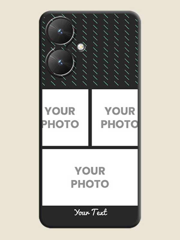 Custom Cross Dotted Pattern with 2 Image Holder On Space Black Custom Soft Matte Mobile Back Cover - Poco M6 5G - alternate view