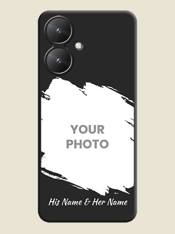 Custom Grunge Brush Strokes on Photo  On Space Black Custom Soft Matte Mobile Back Cover - Poco M6 5G - alternate view