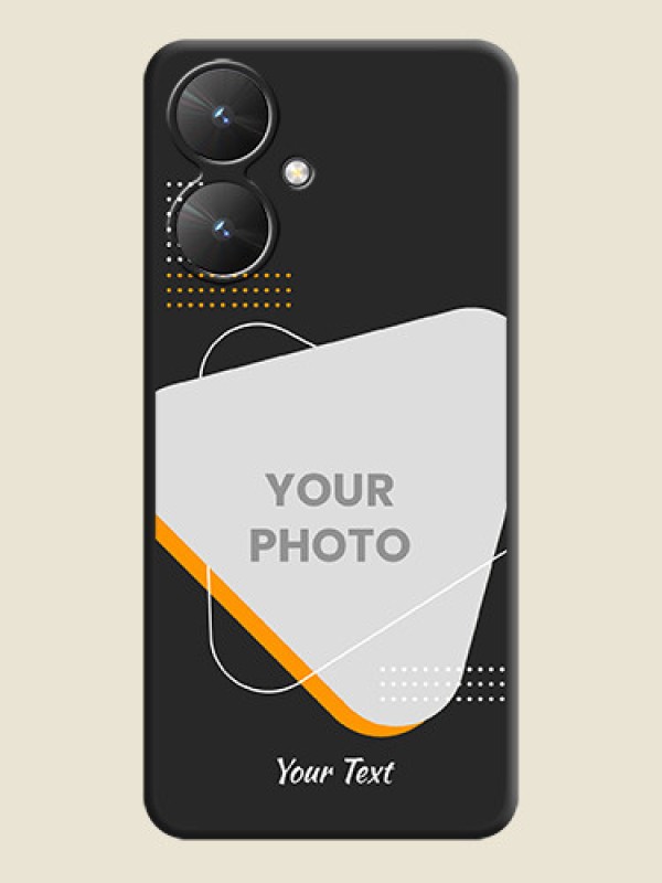 Custom Yellow Triangle on Photo On Space Black Custom Soft Matte Mobile Back Cover - Poco M6 5G - alternate view