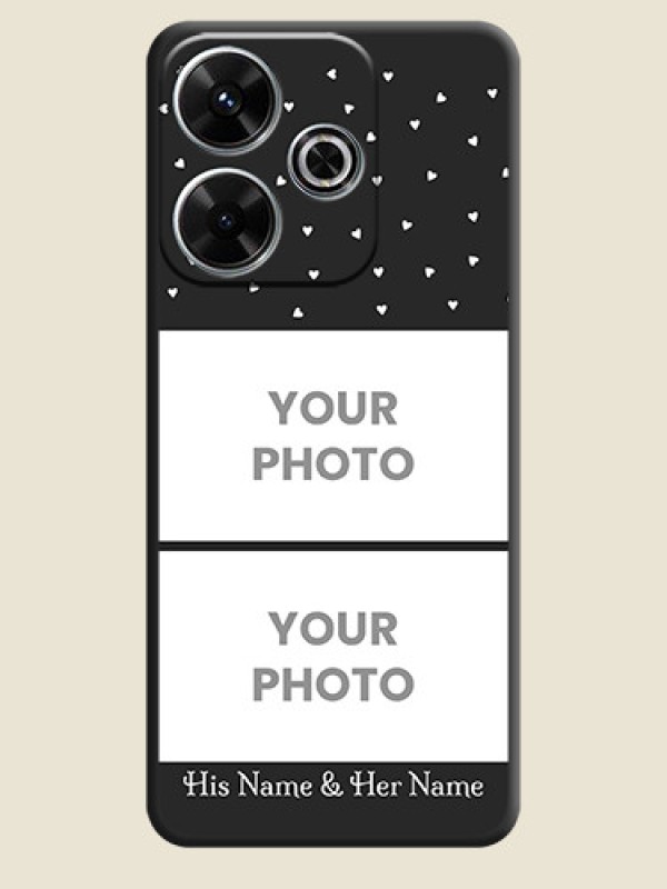 Custom Miniature Love Symbols with Name On Space Black Custom Soft Matte Mobile Back Cover - Poco M6 Plus 5G - alternate view