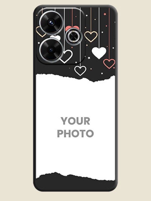 Custom Love Hangings with Splash Wave Picture On Space Black Custom Soft Matte Mobile Back Cover - Poco M6 Plus 5G - alternate view