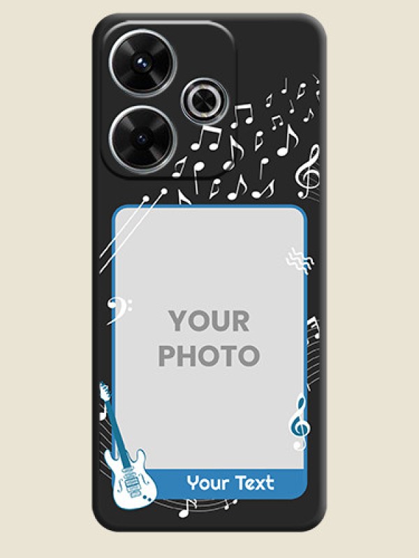 Custom Musical Theme Design with Text on Photo On Space Black Custom Soft Matte Mobile Back Cover - Poco M6 Plus 5G - alternate view