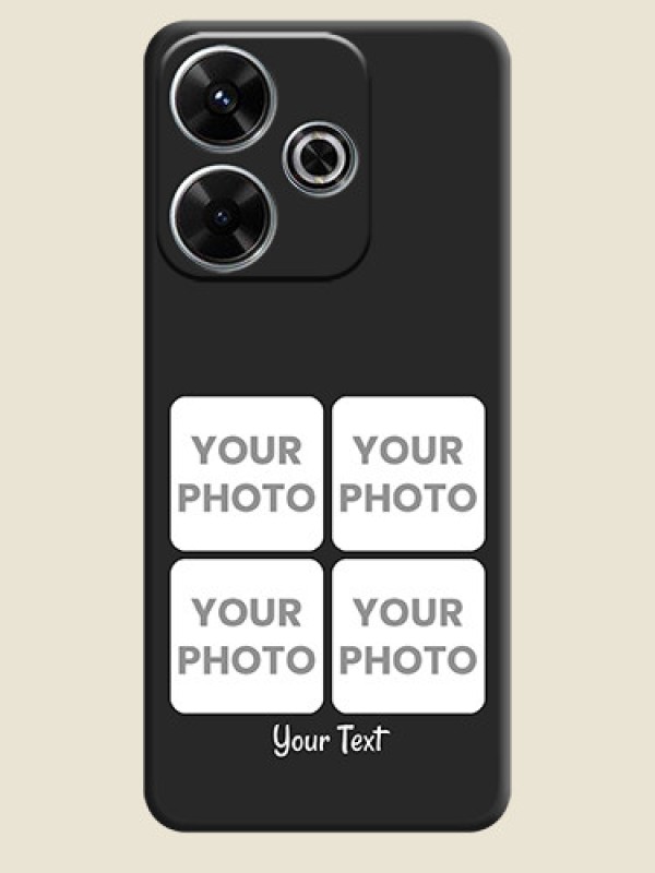 Custom Floral Art with 6 Image Holder on Photo On Space Black Custom Soft Matte Mobile Back Cover - Poco M6 Plus 5G - alternate view