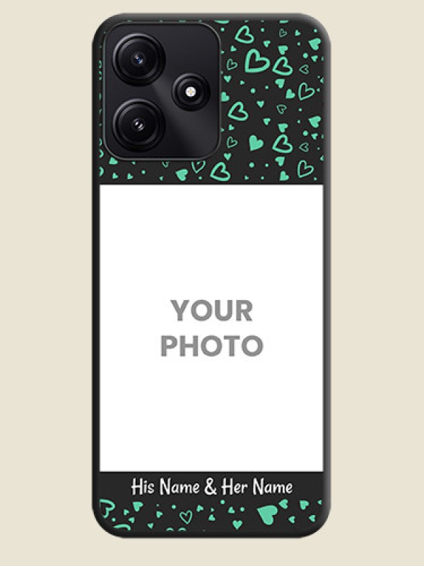 Custom Sea Green Indefinite Love Pattern - Photo on Space Black Soft Matte Mobile Cover - Poco M6 Pro 5G - alternate view