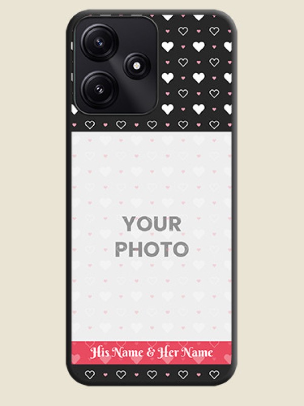 Custom White Color Love Symbols with Text Design - Photo on Space Black Soft Matte Phone Cover - Poco M6 Pro 5G - alternate view