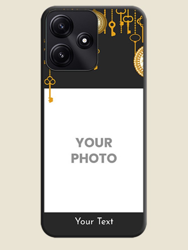 Custom Decorative Design with Text on Space Black Custom Soft Matte Back Cover - Poco M6 Pro 5G - alternate view