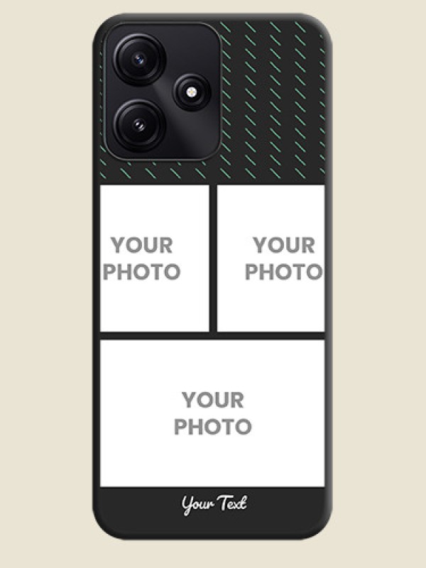 Custom Cross Dotted Pattern with 2 Image Holder on Personalised Space Black Soft Matte Cases - Poco M6 Pro 5G - alternate view