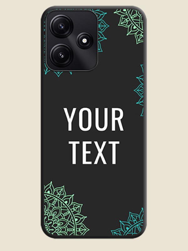 Custom Your Name with Floral Design on Space Black Custom Soft Matte Back Cover - Poco M6 Pro 5G - alternate view